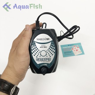 Máy Sủi Khí Oxy 1 Vòi HAILEA ACO-6602 Cho Bể Cá Dưới 150L (máy sục khí oxy chạy êm, tặng kèm 1 dây quả sủi)