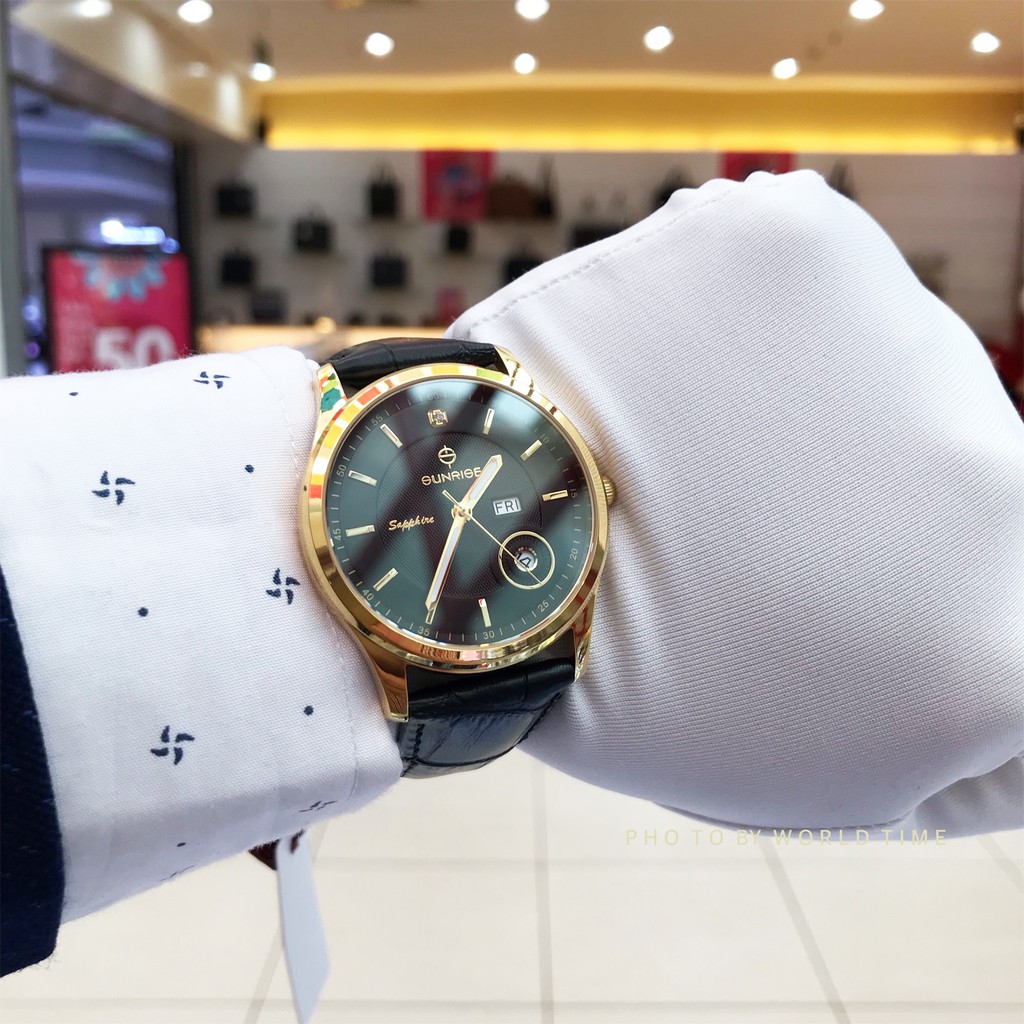 Đồng Hồ Nam Sunrise DM784SWA [ Chính Hãng Full Box ] Sapphire Chống Xước - Chống Nước- Dây Da | BigBuy360 - bigbuy360.vn