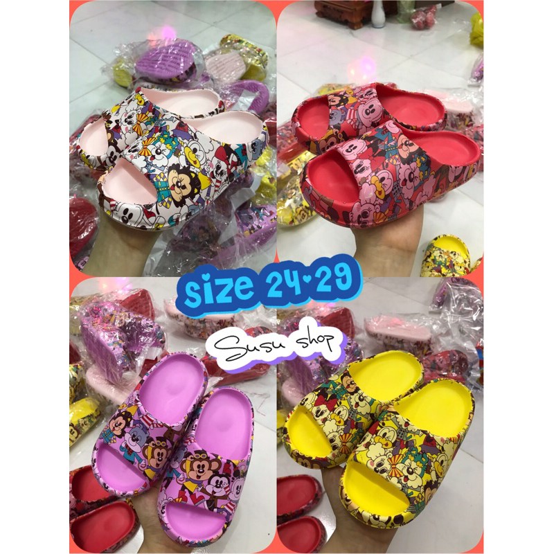 🌈🌈 Dép bánh mì cho bé in họa tiết hình khỉ siêu kute🌈🌈💞