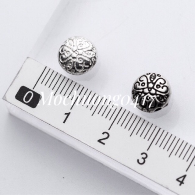 [Bạc 925] Charm tròn dẹp họa tiết - MH177