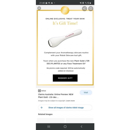 Thanh lăn massage của clarins( gif của hãng)