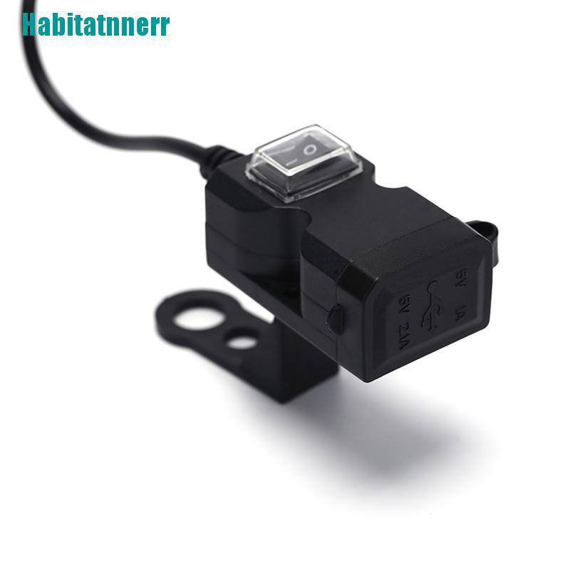 Bộ sạc 2 cổng USB 12V gắn tay lái xe máy