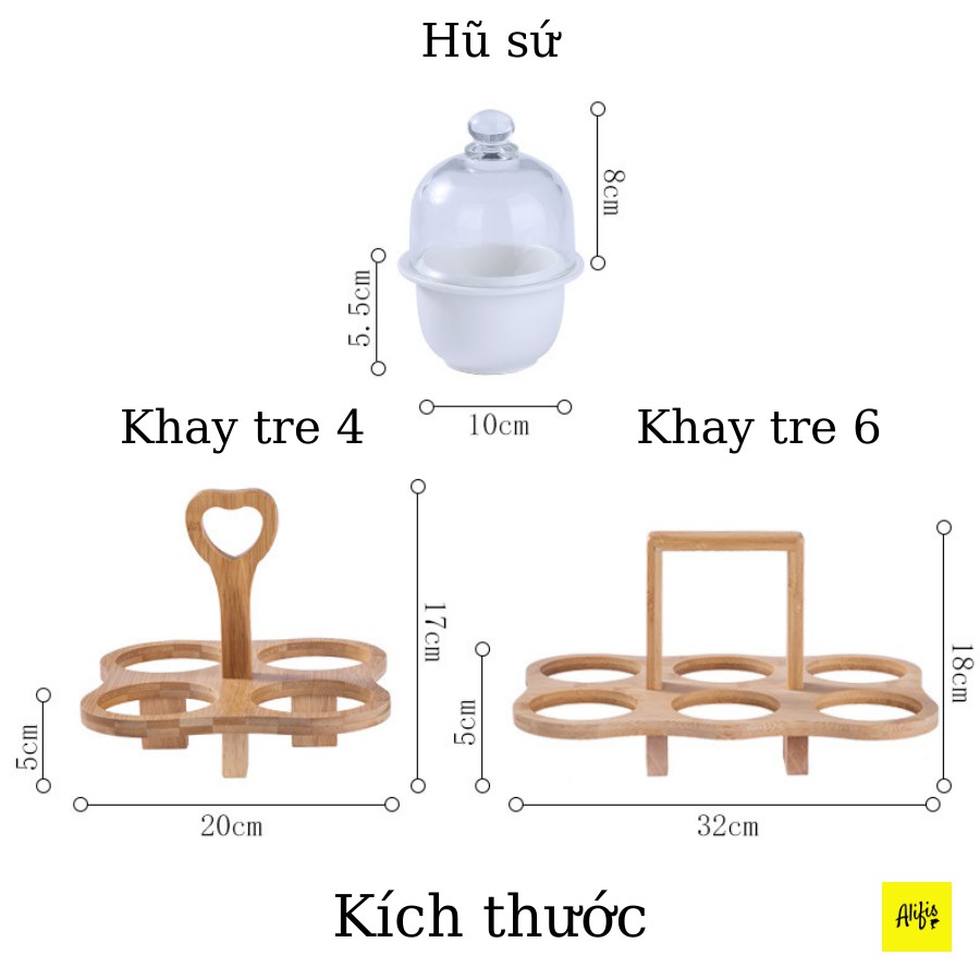 Khay đựng bánh kẹo 🌱 khay mứt tết có nắp thuỷ tinh và khay đựng bằng gỗ tre chống mốc