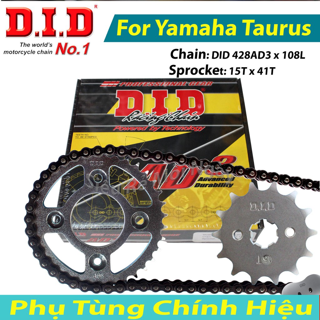 Bộ Nhông Sên Dĩa DID Yamaha Taurus Xăng Cơ Sên DID 9ly Thái Lan