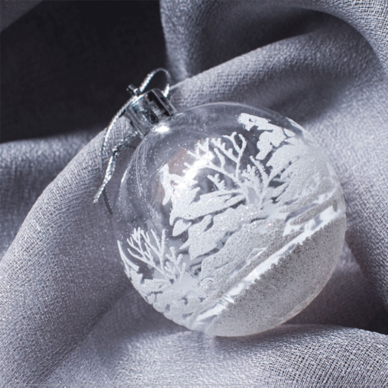 6Pcs/set Multi Colors Plastic Snow Ball /Christmas Tree Ornaments Hanging Pendants/Christmas New Year Decor Home Outdoor Decoration