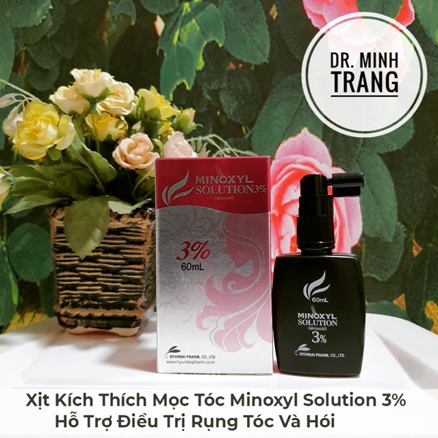 Xịt mọc tóc Minoxyl Solution 3% hỗ trợ điều trị rụng tóc, hói.