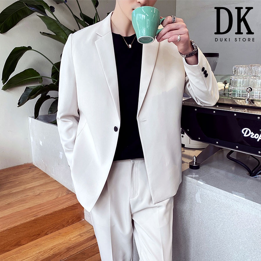 Áo khoác blazer nam ,áo vest nam balzer nam màu trắng phong cách Hàn Quốc LZB0022 - DUKI STORE | BigBuy360 - bigbuy360.vn