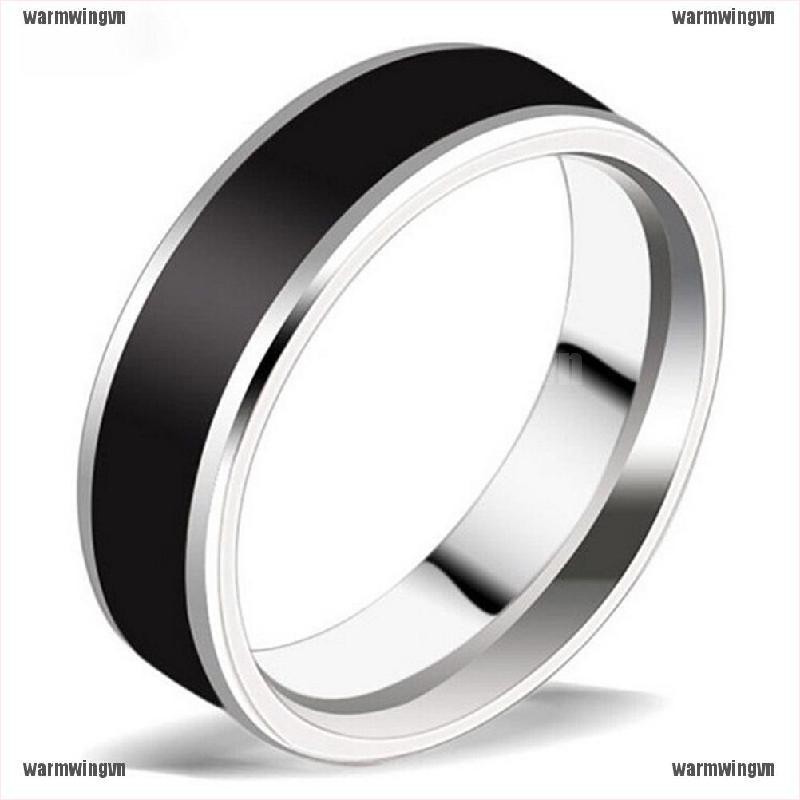 Nhẫn Thép Titan Không Gỉ Màu Đen Thời Trang Size 16-22