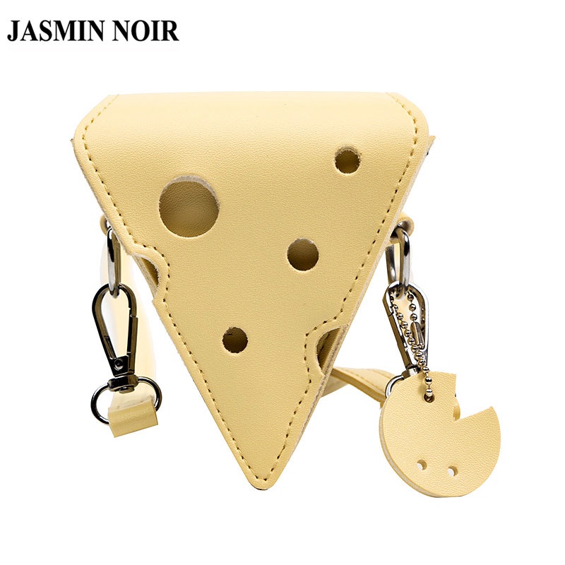 Túi xách JASMIN NOIR bằng da PU hình tam giác phối tua rua thời trang cho nữ