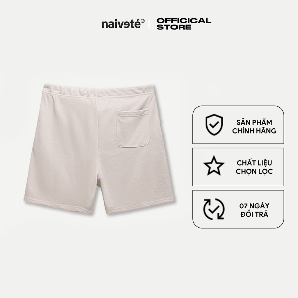 Quần short thể thao nam nữ chất liệu nỉ da cá Futuristic Logo shorts NAIVETE