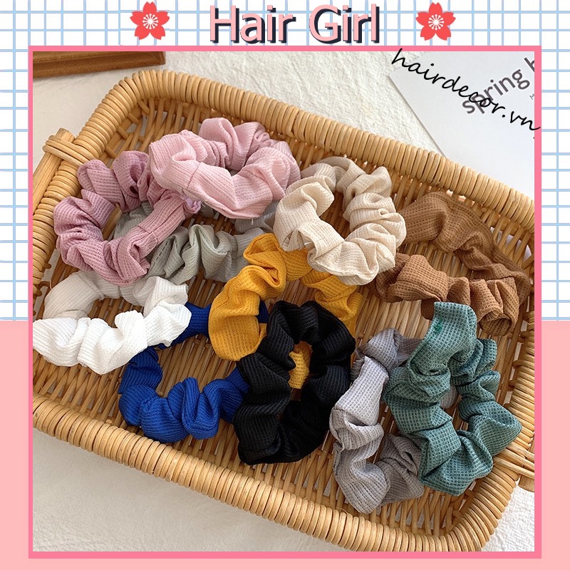 Dây Buộc Tóc Thiết Kế Màu Trơn Thời Trang Xinh Xắn Cho Nữ