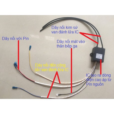 IC điện tử đánh tia lửa điện bếp gas + hộp pin