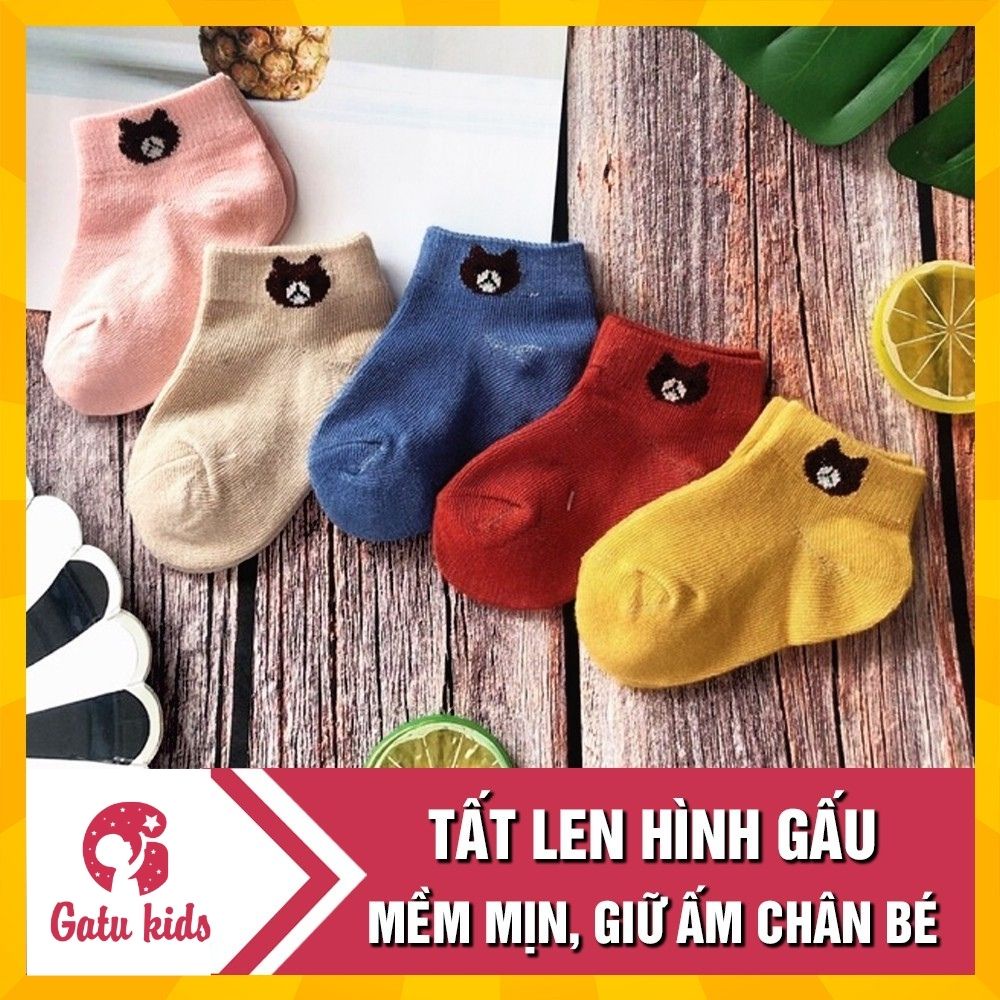 Tất len hình Gấu mềm mịn, co dãn cho bé