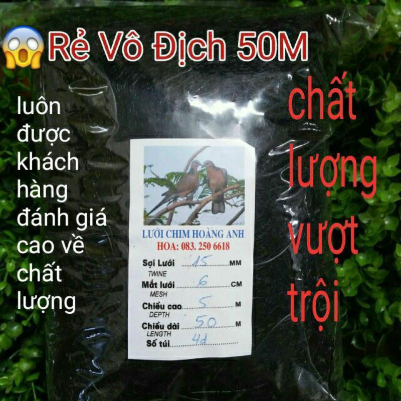 Lưới bẫy chim tàng hình Thái Lan cao 5m đủ size 50m chào mào, sẻ, cò, cu gáy