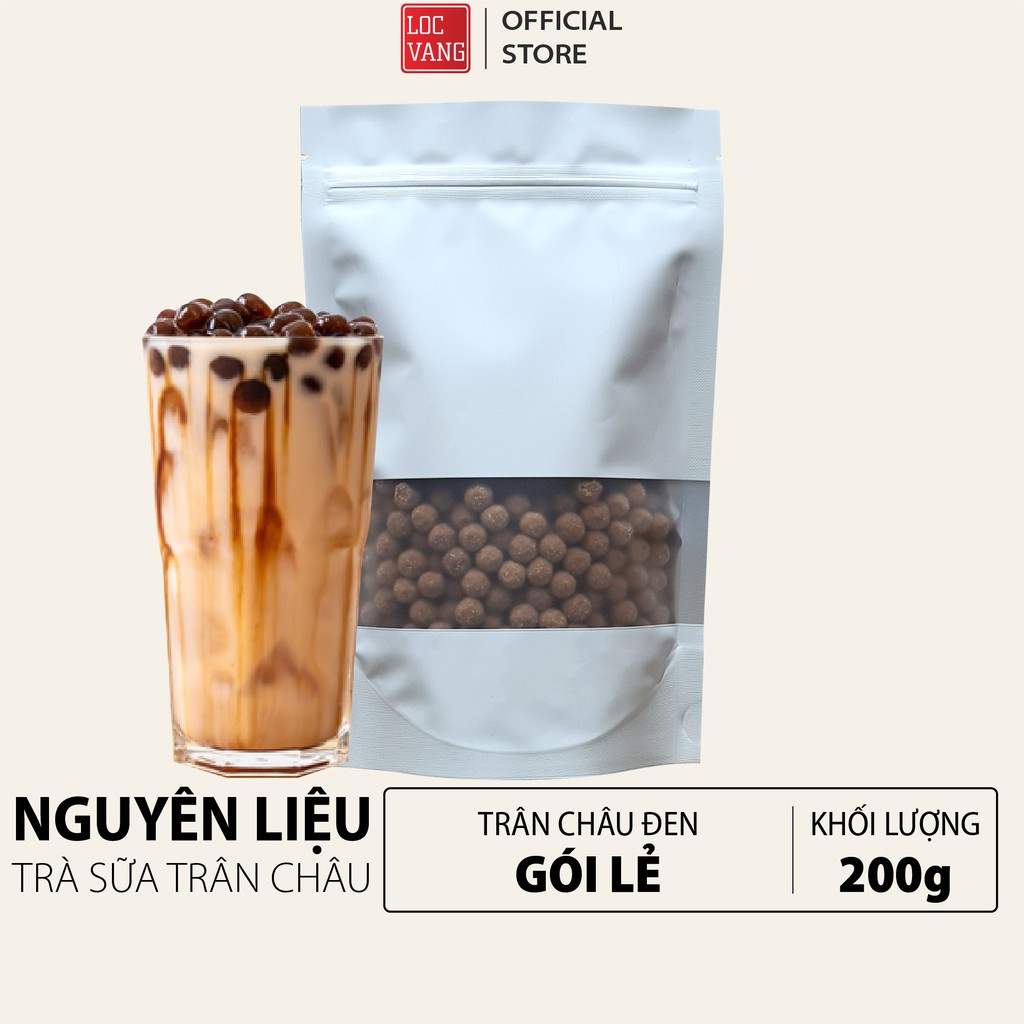 TRÂN CHÂU Làm Trà Sữa Trân Châu Hồng Trà Đen Lục Trà Lài Thái Xanh Thái Đỏ 200g