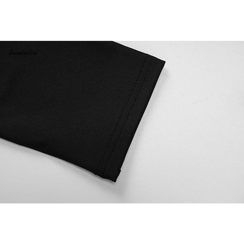 Áo Thun Crop Top Tay Ngắn Cổ Tròn Màu Đen Trơn Thời Trang 2022 Quyến Rũ Dành Cho Nữ