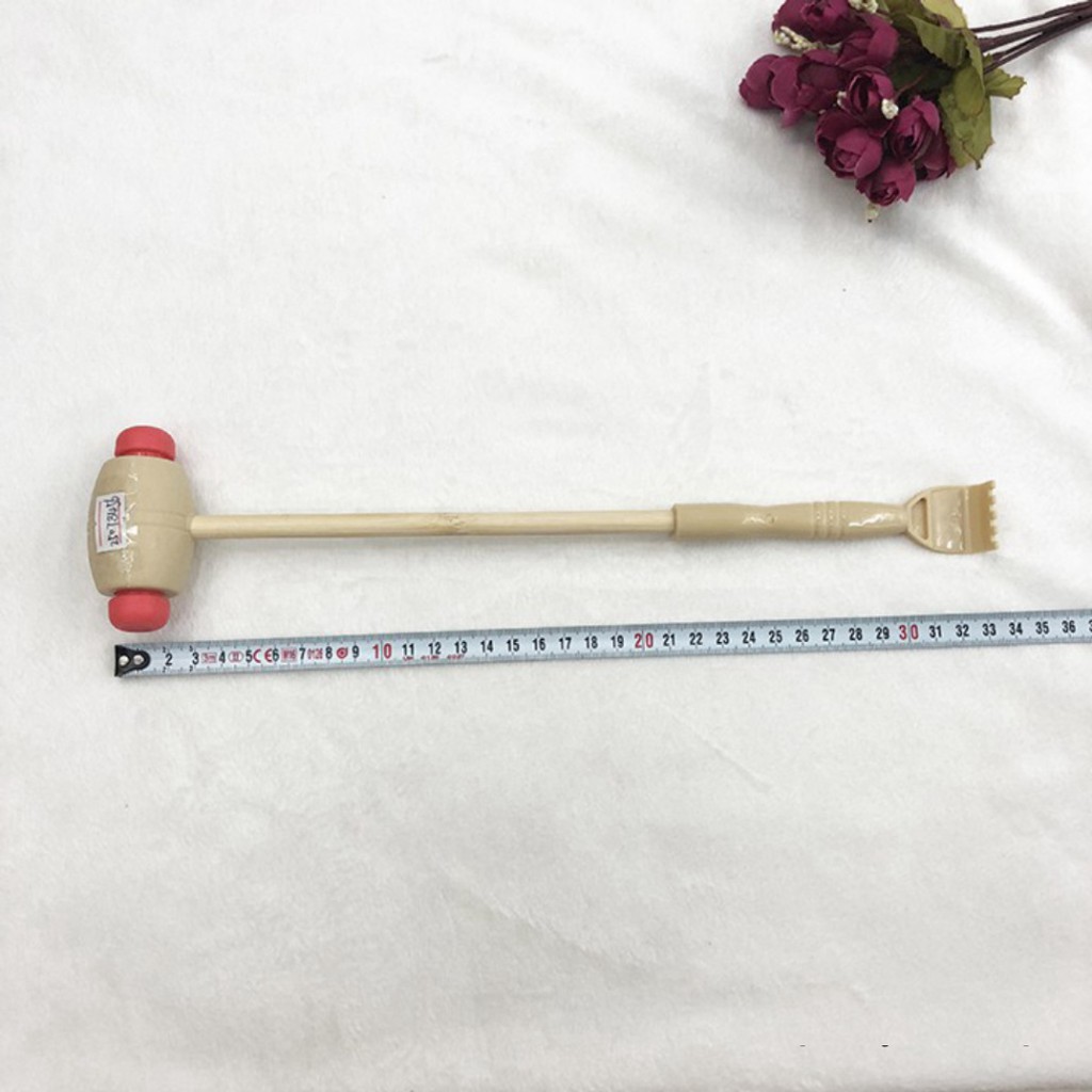 Cây đấm gãi lưng mát xa 2in1 tay cầm dài tiện lợi giả gỗ giảm ngứa nhức mỏi cổ vai gáy