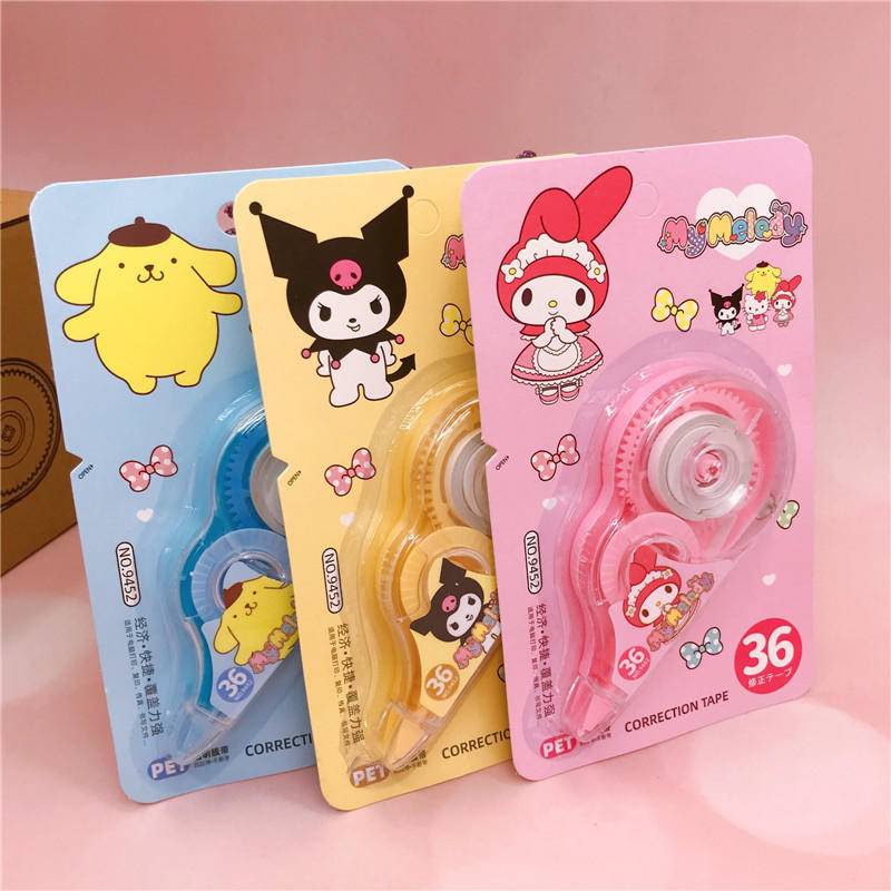 Sanrio Bút Xóa Dạng Băng Dính Họa Tiết Hoạt Hình My Melody kuromi Pom Pom Purin Dễ Thương Dùng Làm Quà Tặng Cho Học Sinh