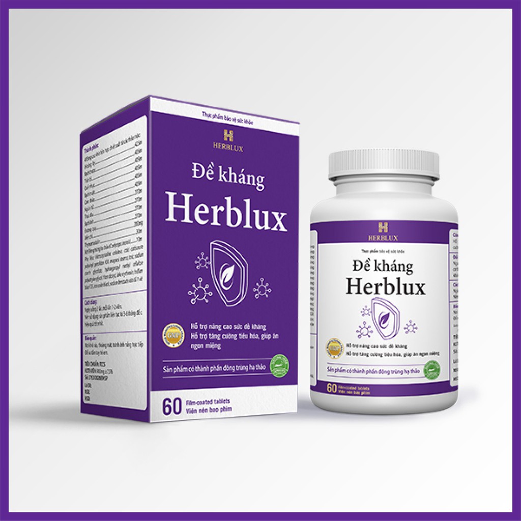 Viên uống Đề kháng Herblux tăng cường tiêu hóa, hệ miễn dịch, giúp ăn ngon miệng, ngủ ngon giấc  AGO