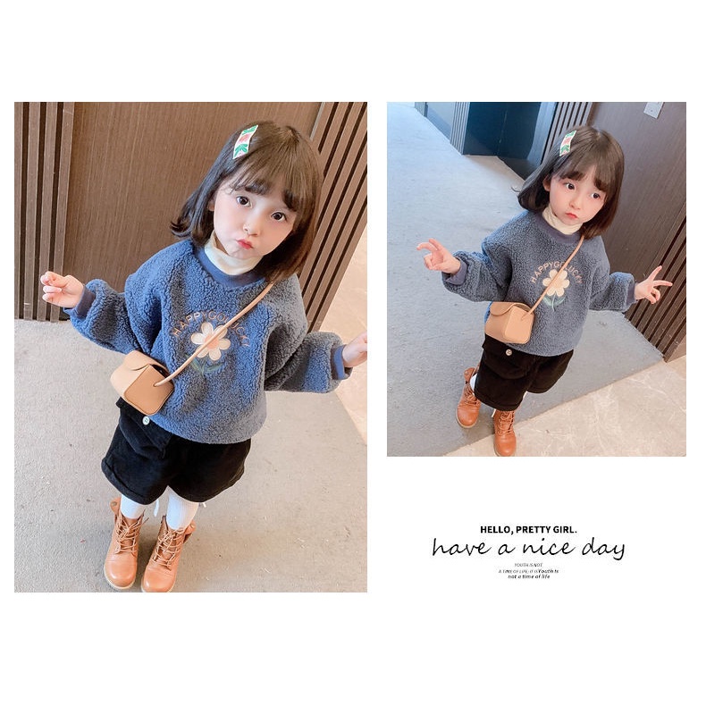 Áo sweater dài tay cổ lọ thời trang xinh xắn cho bé gái