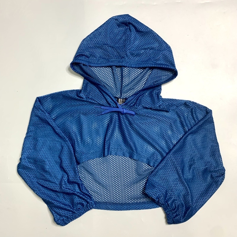 ÁO CROPTOP LƯỚI CÓ NÓN MẶC NGOÀI  - ÁO LƯỚI TẬP GYM NỮ
