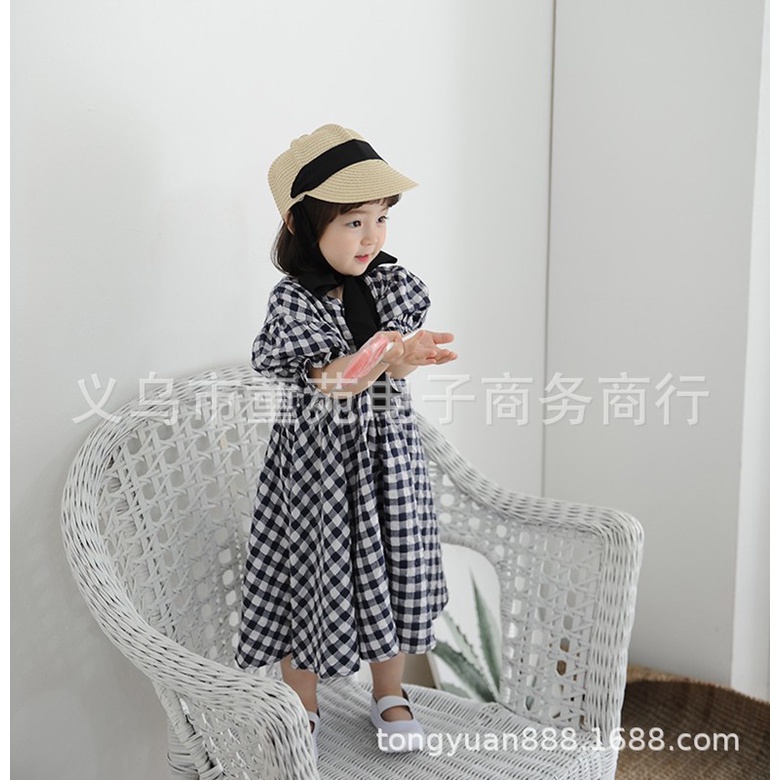 Mũ cói cho bé gái thời trang Nhật Bản buộc dây tiểu thư