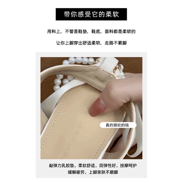 Giày cao gót pha lê ngọc trai nhân tạo Pháp A-555