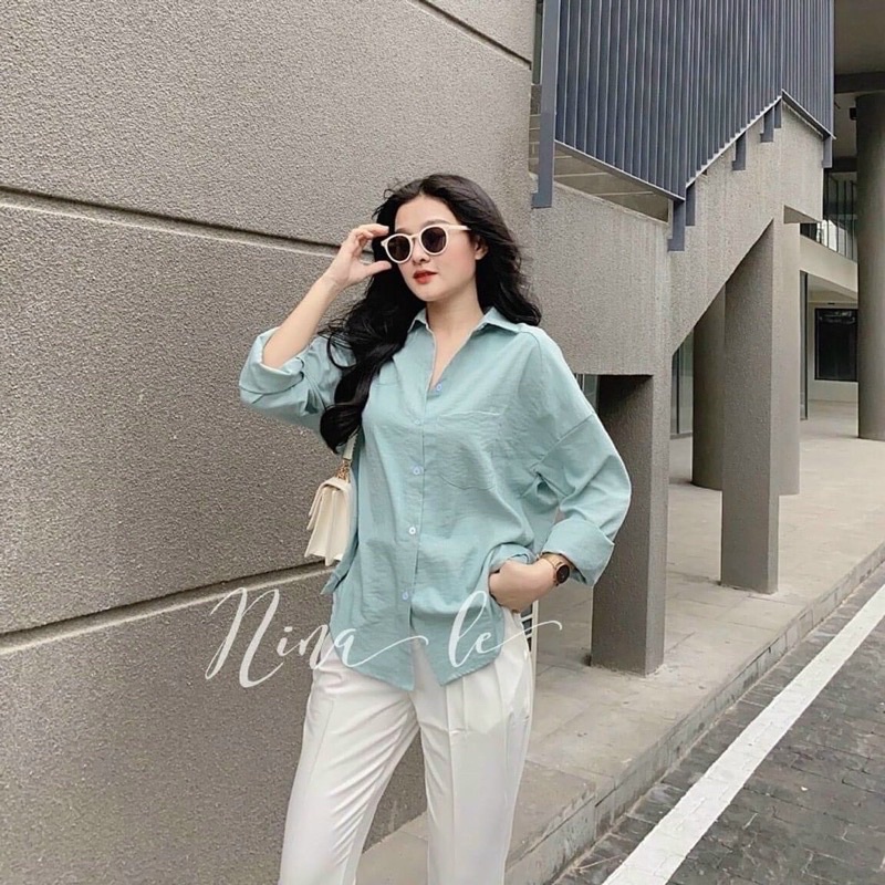 Áo Sơ Mi Tay Dài Chất Đũi From Rộng Nhiều Màu Siêu Hot 2022