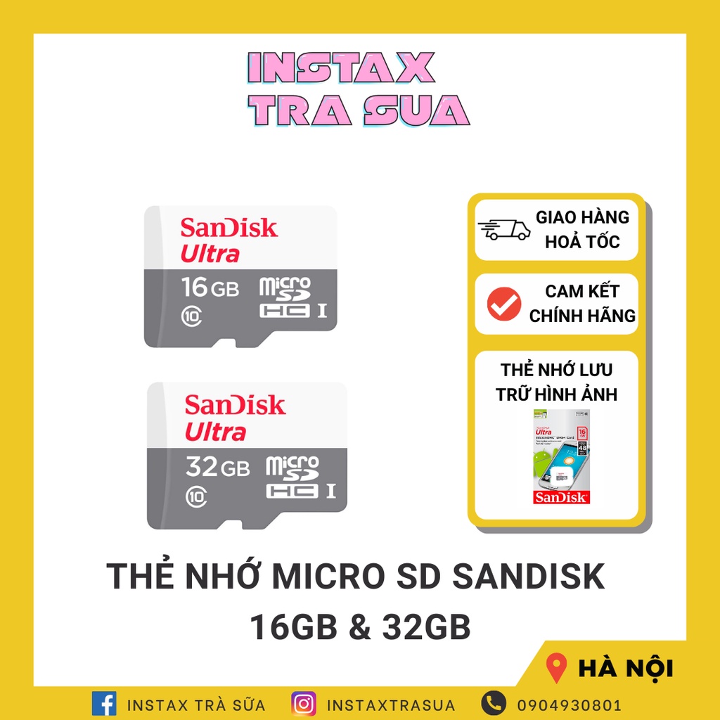 Thẻ Nhớ MicroSDHC SanDisk Ultra 16GB 80MB/s 533x SDSQUNS-016G-GN3MN