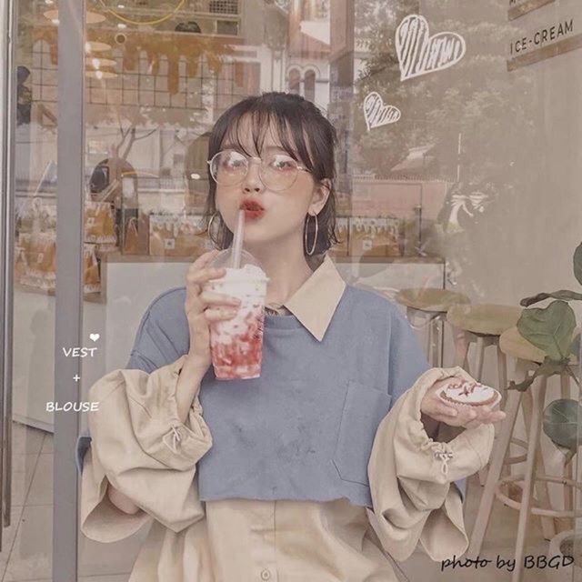 Set áo sơmi dài tay form oversize