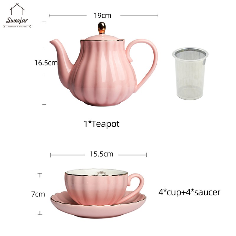 Ấm pha trà SWEEJAR bằng gốm có thể tháo rời phần lọc bằng thép không gỉ tiện dụng 820ml