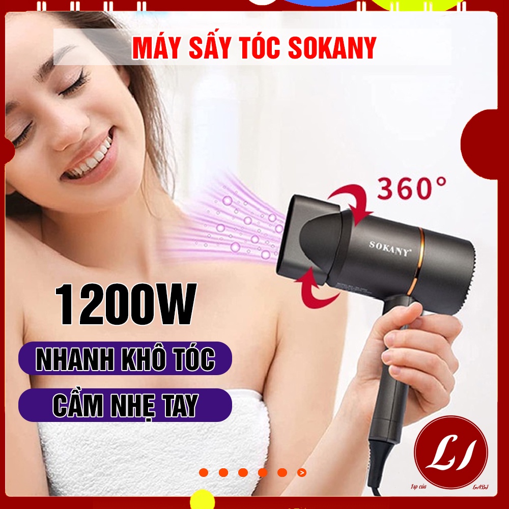 Máy sấy tóc SONAKY siêu khô công suất mạnh 1200W 2 chế độ