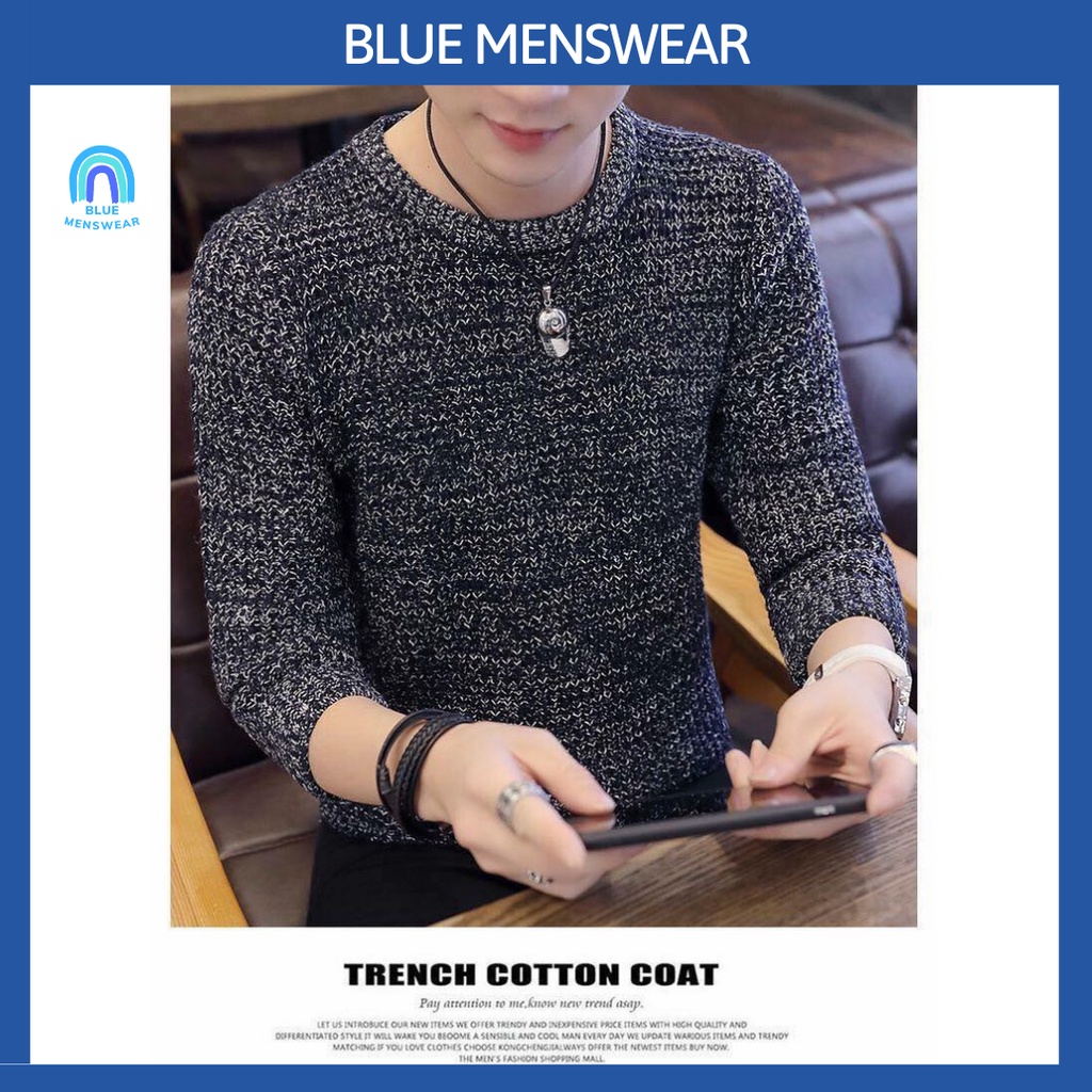 Áo Len Nam cổ tròn tiêu dày dài tay đẹp giá rẻ cao cấp AL77 - BLUE MENSWEAR | BigBuy360 - bigbuy360.vn