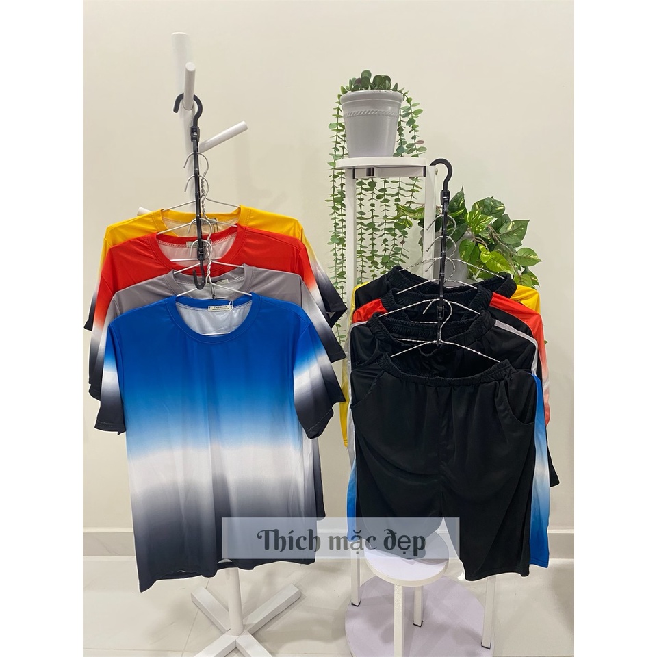 Đồ bộ quần áo nam loang màu thể thao thun cotton form rộng quần đùi style hàn quốc ngầu 05 màu