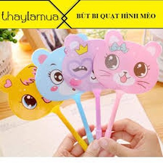 Combo 10 bút bi đầu quạt hình mèo dễ thương SN2019