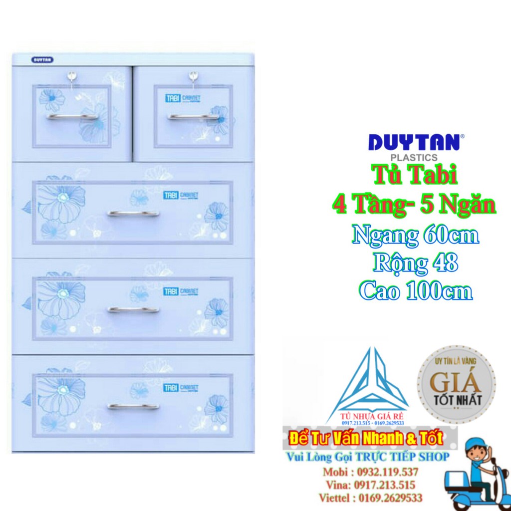 Tủ nhựa Duy tân TABI 4 Tầng-5 Ngăn Lá-1