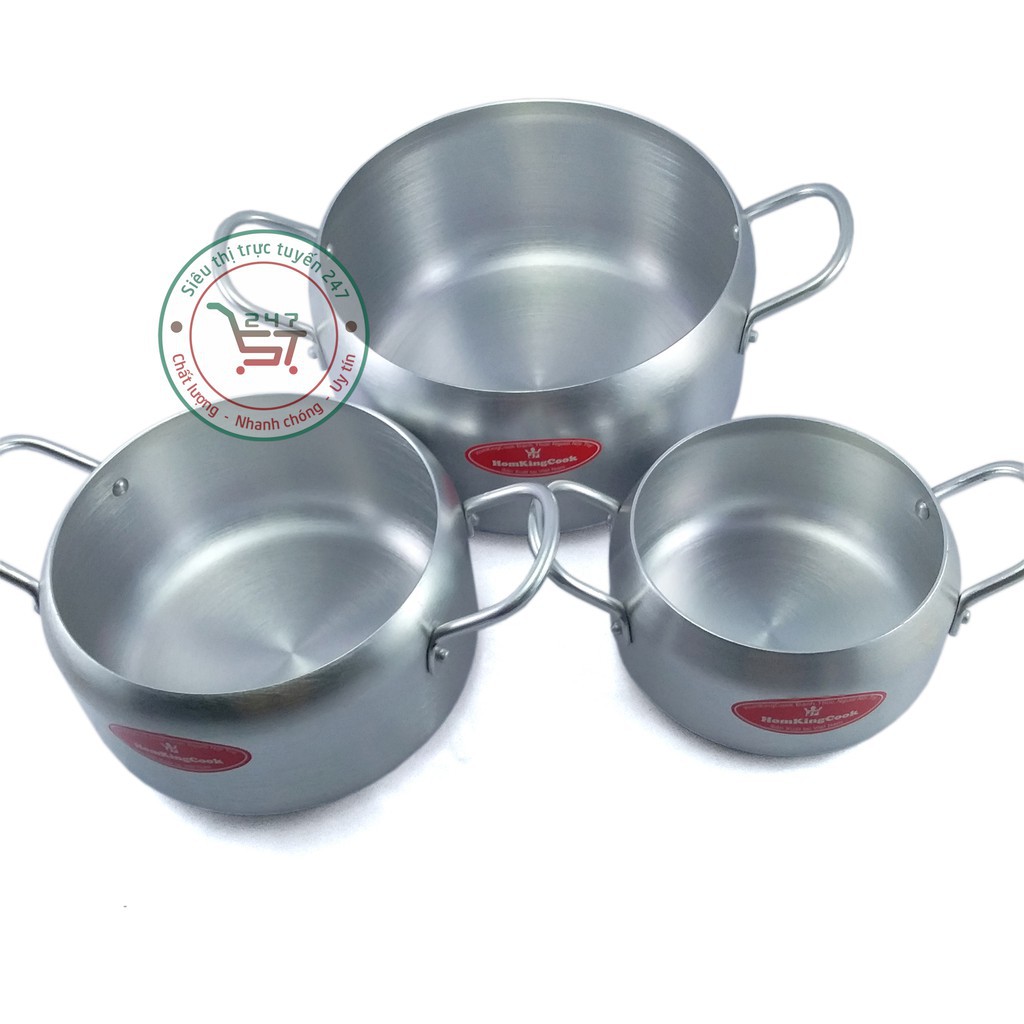 Bộ 3 Nồi Nhôm Trắng KingCook Nắp Kính cao cấp (XTT-HT06KC)