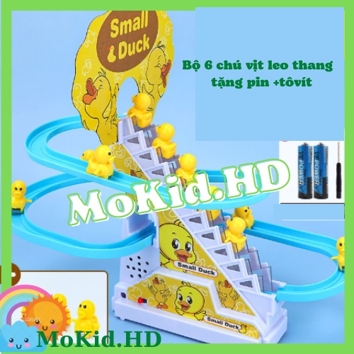 Bộ 6 chú vịt leo thang có nhạc có đèn cho bé yêu
