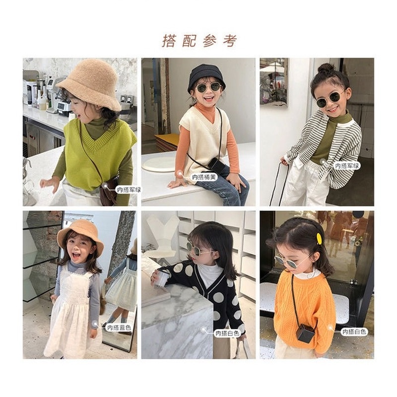 Áo Thun Tay Dài Cổ Lọ Màu Sắc Đơn Giản Dễ Phối Đồ Cho Bé Gái