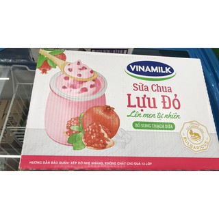 1 THÙNG SỮA CHUA ĂN VINAMILK VỊ LỰU ĐỎ (4*100)