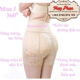 Quần độn mông quần nâng mông quần độn hông quần lót nâng mông đai nịt bụng, quần độn mông nữ tự nhiên cao cấp Miss J