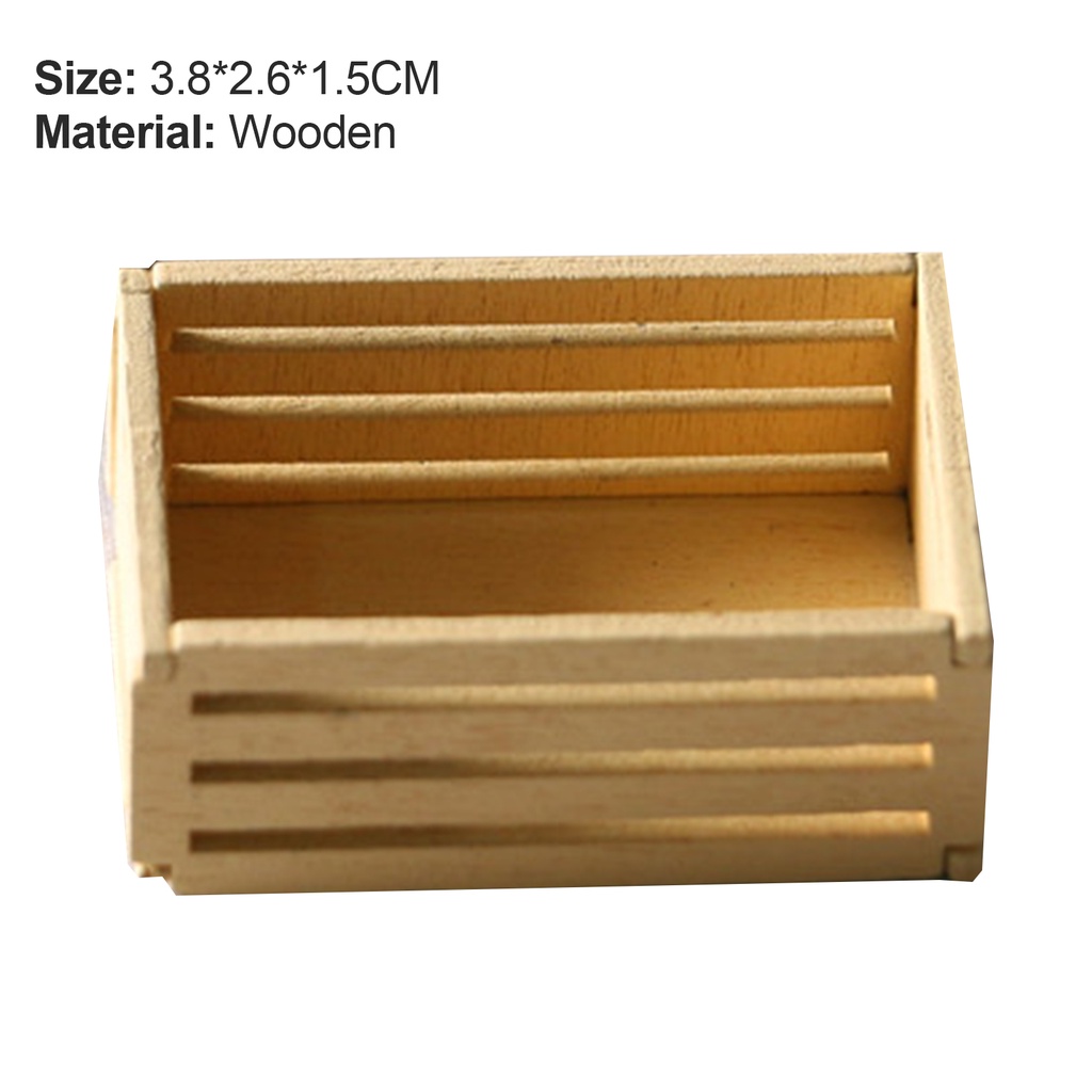 Giỏ Gỗ Đựng Trái Cây Mini Tỉ Lệ 1: 12 Thân Thiện Với Môi Trường Trang Trí Nhà Búp Bê