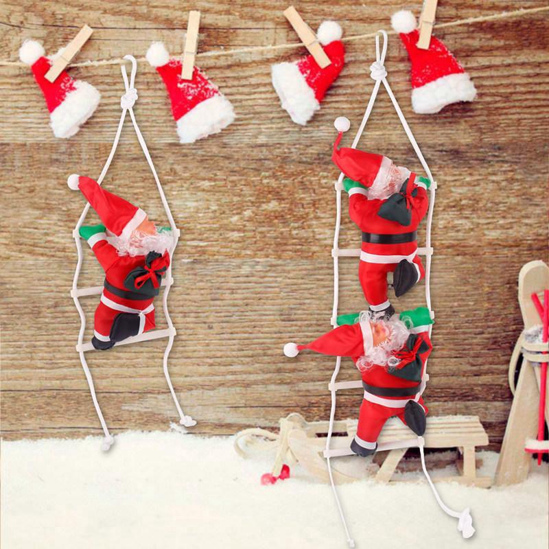 Đồ trang trí giáng sinh ông già Noel leo thang hợp để treo lên cây thông Noel