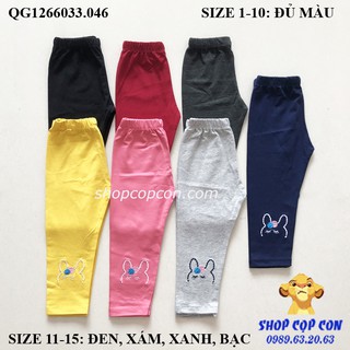 Quần legging dài thêu hình cho bé gái từ 9-34kg