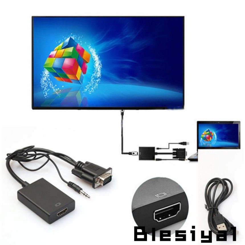 Cáp Chuyển Đổi Vga Sang Hdmi 1080p Hd + Audio Tv Av Hdtv Video