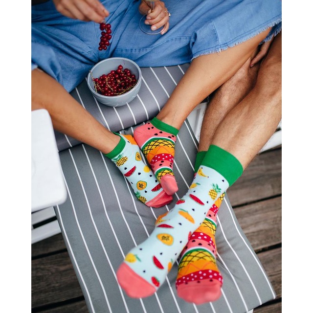 TẤT(VỚ) NAM NỮ MixMatched Sock tất hoạt hình họa tiết TUTTI FRUTTI
