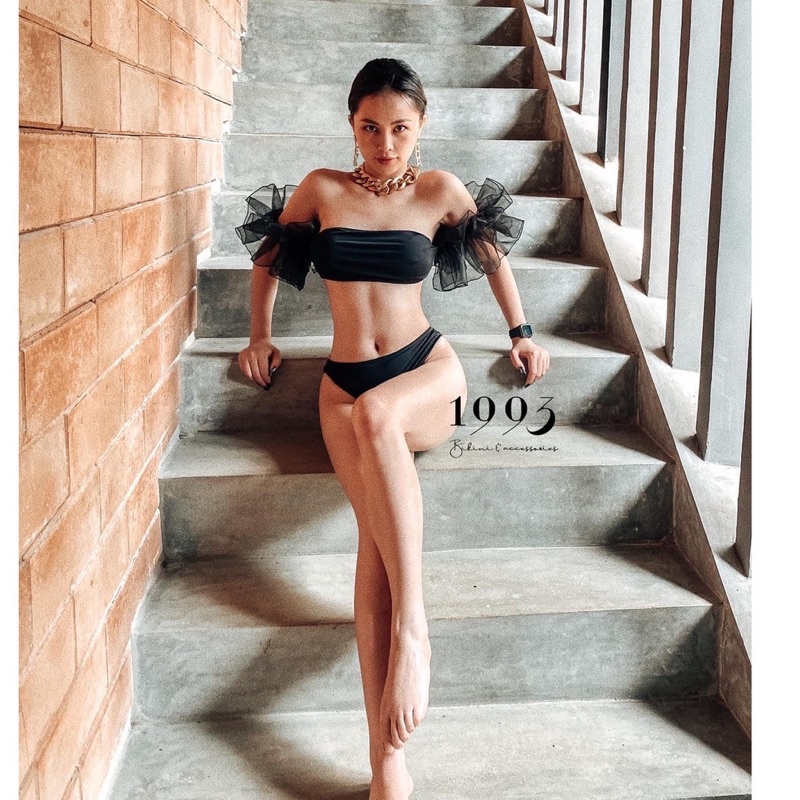 Bikini 2 mảnh tay phối voan siêu đẹp