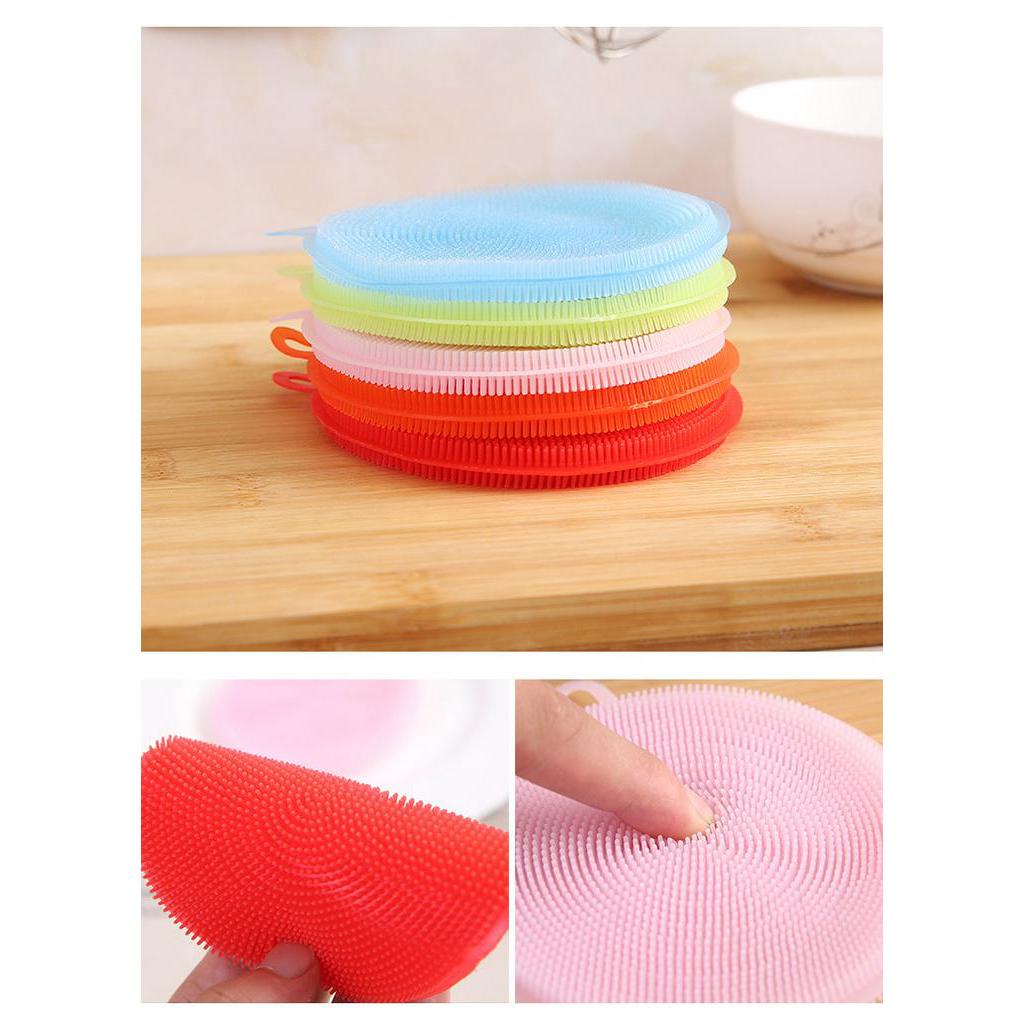 Bàn Chải Rửa Bát Đĩa Đa Năng Bằng Silicon Không Dầu