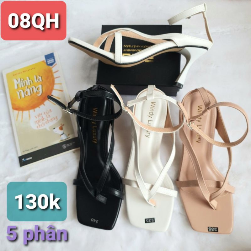 [Mã SKAMLTSM9 giảm 10% đơn 99K] Giày Sandal Quai Hậu Cao Gót Nữ 5 Phân Kẹp Ngón - MS 08QH