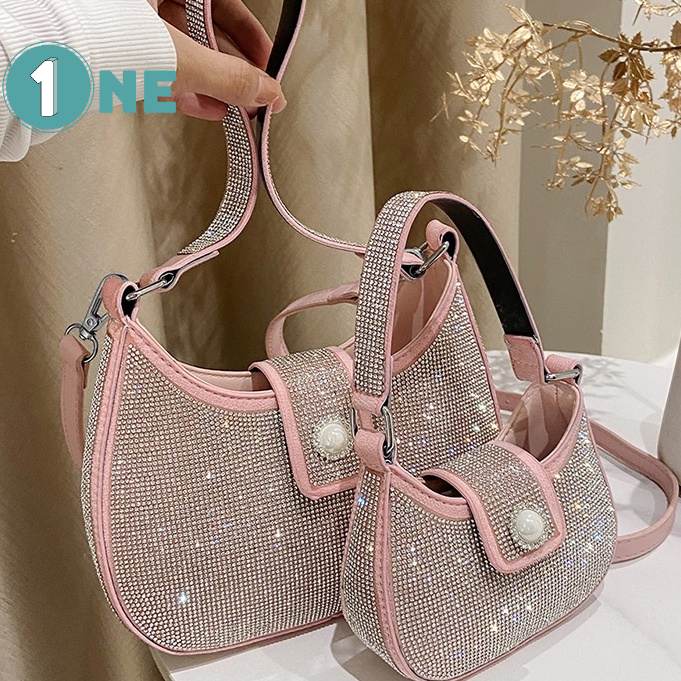 ( THANH LÝ ) Túi Xách Kẹp Nách Nữ Đính Đá Hot Hit Blingbling Full Tag Mac